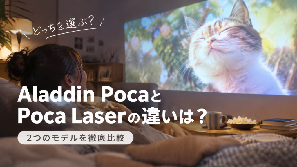 Aladdin PocaとAladdin Poca Laserの違いを比較するイメージ