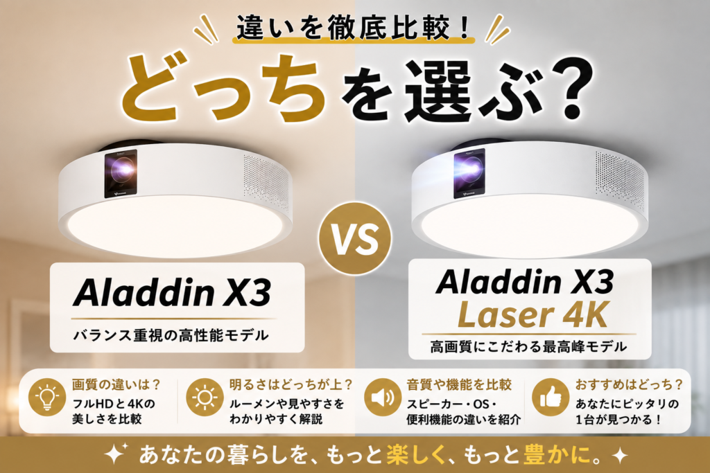 Aladdin X3とX3 Laser 4Kはどっちがおすすめか比較